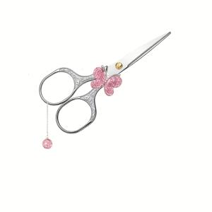 TEMU 1개 라인스톤 나비 펜던트 장식 가위, 사무실용 손바느질 꼬리 다듬기용 날카로운 손 가위에 적합