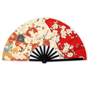 TEMU 비이후두 일본 기모노 접이식 부채 - 휴대용 핸드헬드 쿨링 팬, 전통 일본 기모노 커버, 문화 행사, 테마 파티 및 여름용, 우아한 쿨링 액세서리