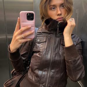 TEMU 빈티지 쿨 솔리드 컬러 하이넥 패치워크 스트리트 워크웨어 자켓