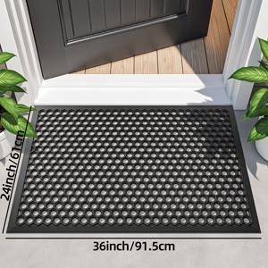 TEMU 문 매트 야외 현관 매트, 정면 현관 매트 외부 입구, 간편한 야외 웰컴 매트, 미끄럼 방지 뒷면이 있는 배수 기능이 있는 튼튼한 현관 매트, 파티오 현관 홈 데코 겨울 장식용 로우 워셔블