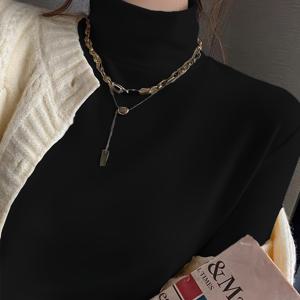 TEMU 여성용 긴소매 보온 티셔츠, 여성용 긴소매 터틀넥 티셔츠. 경량 원단 긴소매 여성용 섹시한 바디콘 롱 티셔츠. 베이스 레이어 보온 티셔츠 2605A