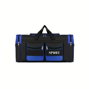 TEMU 남성용 대형 핸드백, 토트백 1개 나일론 천 컬러 블록 실용적인 대용량 핸드 여행 가방 남녀공용 다기능 숄더 바디 러기지 가방 야외 여행 수납 가방 출퇴근 이사 의류 가방 헬스 요가 가방