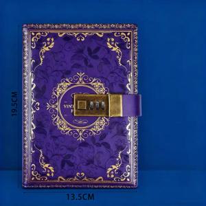 TEMU 남녀 공용 빈티지 PU 가죽 콤비네이션 잠금 장치 레트로 비밀번호 노트북