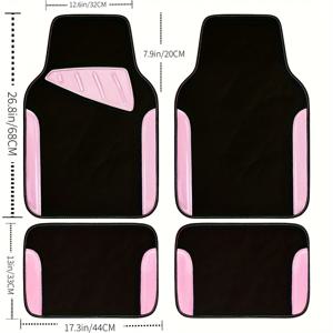 TEMU 심플하고 스타일리시한 2D 패턴 자동차 바닥 매트 4개 세트입니다. 흡수성과 미끄럼 방지 기능이 뛰어나고 세척도 가능하며, 차량 내부를 세련되게 보호해줍니다. 세단, 해치백, SUV 등 모든 차종에 적합하며 사계절 내내 사용할 수 있습니다. 자동차 소유자라면 꼭 필요한 아이템이며, 새해 선물로도 좋습니다.