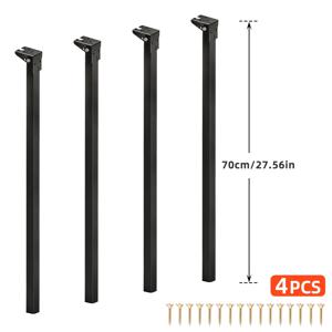 TEMU 메탈 접이식 테이블 다리, 27.56인치(70cm) 높이, 테이블, 작업대 및 가구 지지용 튼튼한 접이식 책상 다리