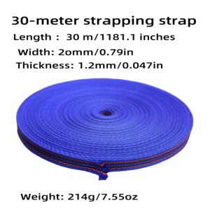 TEMU 30m 평면 로프, 2cm 폭, 화물 고정 로프, 아웃도어 로프, 스트랩 로프, 다목적 로프. 패션 벨트, 백팩 스트랩, 다기능 짐 스트랩, 카메라 스트랩, 캔버스 스트랩, 레이싱, DIY 아트 크래프트 액세서리 - 개별 판매
