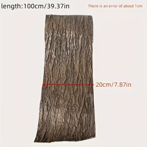 TEMU 자착식 인조 껍질 20Cm X 100Cm, 기둥형 파이프 포장용 시뮬레이션 껍질, 기둥, 벽, 바닥 및 나무 장식용 껍질 조각