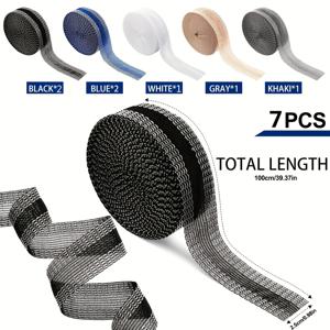 TEMU 7pcs/Pa Mixed Color Iron-On Hemming Tape, Self-Adhesive Hem Tape for Pants, Jeans, Suits, Trousers, Curtain, Easy DIY Sewing Acssory, No-Sew Hemming Strips