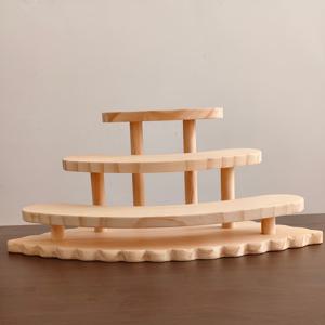 TEMU 소나무 팬형 계단형 데스크탑 향수 선반 - 곡선형 선반과 계단식 수납 공간, 향수 및 소형 병용 - 조립식, 공간절약형 카운터탑 (금속 부품 없음), 책상, 화장대, 욕실, 살롱용 선반
