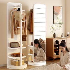 TEMU 전신거울 행거, 2-in-1 디자인, 360° 회전, 옷걸이, 가방걸이, 스카프걸이 등 기능. 침실, 발코니, 거실 등에 적합 스탠드 전신거울 옷걸이. 38x165cm