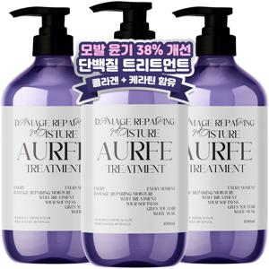 TEMU [모발윤기 38%개선] 2+1 아우페 단백질 트리트먼트 1L 대용량 린스 헤어팩 극손상 손상모