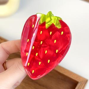 TEMU 1개 스위트 딸기 머리핀, 여아용 헤어 액세서리, 상쾌한 여름 헤드피스, 가볍고 머리에 무거움 없이, 다양한 드레스 스타일에 적합, 데일리 캐주얼용, 외출용, 친구를 위한 선물