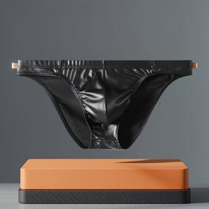 TEMU 싱글피스 광택 패브릭 남성용 브리프, 부드럽고 윤기 있는 미드- 클로즈-피팅 편안한 남성 속옷
