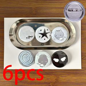 TEMU 6개 귀여운 레트로 Y2K 별 회전 패턴 배지 세트, 합금 브로치 및 핀, 패셔너블한 추가 아이템, 창의적인 새로운 가방 참, 파티 의상 장식, 백팩 장식, 커플 및 친구를 위한 선물, 신학기 선물