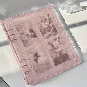 TEMU A5 아크릴 보관 시스템, 물결 패턴 외부 쉘, 방습 및 방진 내부 페이지, 색상 유지 기술, 아이돌 수집품을 위한 전문가용 3인치 포토카드 보관 장비, 변색 방지 기술 + UV 필터 레이어