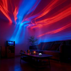 TEMU 1개 오로라 프로젝터 (리모컨 포함, 배터리 미포함), USB 전원, 멀티컬러 조명 효과, 침실, 거실, 사무실, 파티 장식용, 생일 선물, 몽환적인 분위기 연출