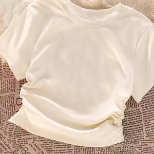 TEMU 여아용 반팔 크롭 탑 티셔츠 2026 신상 여름 모든 사이즈의 아이들을 위한 독특하고 매력적인 상의