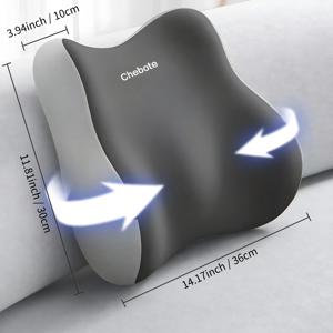 TEMU 인체공학적 메모리폼 요추 베개 - 요추 통증 완화를 위한 자세 교정 쿠션, 사무실 의자 및 자동차 시트에 적합, 휴대용 세탁 가능 경량 요추 지지 패드 - 장시간 앉아 있는 경우에 이상적, 통기성 메쉬 디자인