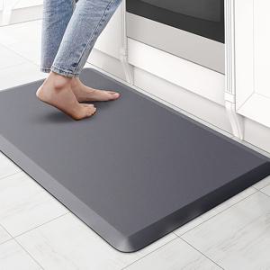 TEMU 44X150Cm 피로 방지 주방 스탠딩 매트 - PVC 가죽 미끄럼 방지 두꺼운 고무 뒷면 바닥 매트 (사무실/세탁실/욕실용)