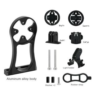TEMU Garm-n Bryt-n용 자전거 컴퓨터 마운트, 내구성 있는 알루미늄 아웃프론트 자전거 핸들바 마운트, GoPro 카메라 및 헤드라이트용 조절식 확장형 바이크 마운트