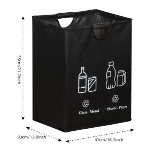 TEMU 스펀지 EVA 손잡이가 있는 80L 대용량 강화 분류 휴지통; 접이식 수납백, 병 60개 수납; 내구성 있는 폴리에스터 소재, 주방, 가정, 사무실 쓰레기 정리용으로 적합. 고품질 내구성 소재: 두꺼운 폴리에스터 섬유 원단으로 제작, 찢어짐 및 마모에 강하며 닦기 쉬워 장기간 사용에 적합