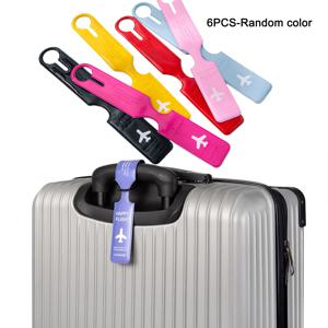 TEMU PVC 여행 가방용 수하물 태그 6개, 여행 캐리어용 체크인 걸이형 태그, 분실 방지 식별 태그, 비행기 탑승권 태그 - 랜덤 색상