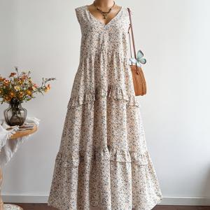 TEMU 플러스 사이즈, 오버사이즈 V넥 롱 캐주얼 휴가용 드레스