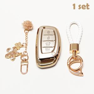 TEMU 키보우 커버 소프트 TPU 풀 보호 키 케이스, HYUNDAI 2016-2021 엘란트라 엘란트라 GT 이온يق 소나타 튀즈콘 스마트 키 (키체인 포함) 호환