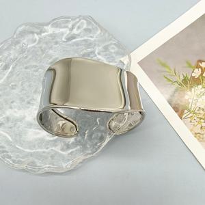 TEMU 곡선 불규칙 오픈 반지, 웨스턴 패션 기질 미러 광택, 신상 여성 핸드 액세서리