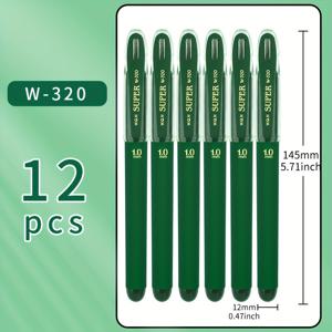 TEMU 3/6/12개 그린 젤 펜, 속건성 그린 볼펜 문구, 펜팁 1.0mm, 그린 잉크, 부드러운 필기감, 대용량 리필, 하드 펜 캘리그라피 펜 사무용품