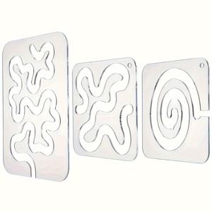 TEMU 3개/세트 아크릴 퀼팅 템플릿, 가정용 재봉틀을 위한 투명 프레임 프리 모션 룰러, 어머니날 크리스마스 추수감사절 신년 선물