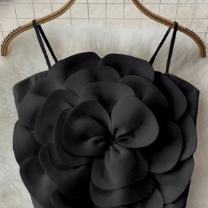 TEMU 여성용 플로럴 스트랩리스 탑