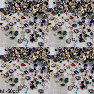 TEMU 혼합 50개입 2025 선물 빈티지 럭셔리 골드 & 실버 혼합 네일 주얼리 네일 3D 합금 네일 아트 장식 네일 아트 용품, 다기능 추가에 적합, 네일, 신발, 옷, 가방, 공예, 휴대폰 케이스 장식