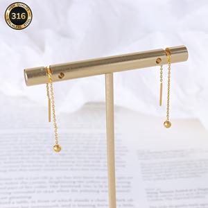 TEMU 정교하고 미니멀한 스타일 프린지 체인 비즈 스테인리스 스틸 프린지 귀걸이, 저자극, 변색 방지, 데일리, 연회, 결혼식 착용에 적합, 어머니와 연인을 위한 생일 선물