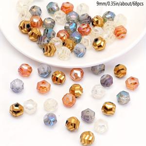 TEMU 68개 럭셔리 시크 프로스트 수박 유리 비즈, 수제 헤어 클립, 태슬, 창의적인 비즈 상자, 핸드백, 팔찌, 귀걸이를 위한 독특한 비즈 스페이서 비즈 모음