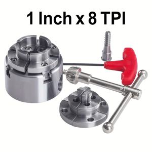 TEMU 70mm 목공용 스칼로우 척 세트 2.75인치 4-조 센터링 1인치 x 8TPI 목공 기계 도구