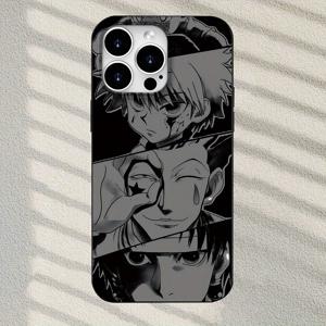 TEMU 폰 케이스: 애니메이션 캐릭터 패치워크 디자인, 인기 크리에이티브 만화 패턴, 대형 홀 무광 폰 케이스, 독특한 심플하고 스타일리시한 트렌디한 선물, 남녀 공용, 아이폰 16, 15, 14, 13, 12, 11 호환