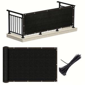 TEMU 헤비 듀티 프라이버시 스크린 - 150 GSM 방풍 및 방진 메시 원단, 야외 테라스, 발코니 및 수영장 데크에 적합