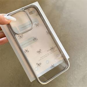 TEMU 휴대폰 케이스 - 이지 라인 보우 타이가 있는 전기 도금 케이스, Apple iPhone 14/15 휴대폰 케이스에 적합, iPhone 11 12 12 Pro 12 PM 12 Pro Max 13 13P 13 Pro Max 14 14 Pro 14 Pro Max 14 Plus Pro 15 Plus 15 PM 16 16 Pro 16 Plus와 호환