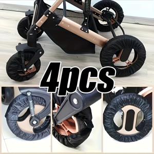 TEMU 2개/4개입 유아용 유모차 바퀴 커버, 폴리에스터 방진 및 방진, 간편한 청소, 현관 사용 - 이상적인 추수감사절 및 크리스마스 선물, 야외 활동, 방진