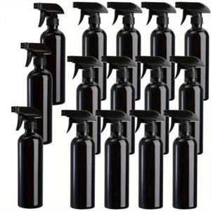 TEMU 15개입 16온스 튼튼한 검정색 플라스틱 스프레이 병 - 누수 방지, 미스팅 및 스프레이 모드, 세정제, 알코올, 에센셜 오일, 헤어 케어에 적합 | 클래식 디자인, 오래 지속되는 커버리지, 에센셜 오일 디스펜서, 청소용 스프레이 병
