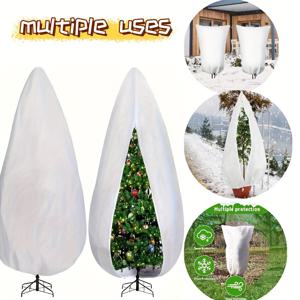 TEMU 두꺼운 내구성 조절식 수직 크리스마스 트리 보관 가방 | 가정용 방진 보관 가방 | 방설 겨울 식물 냉기 방지 커버 | 지퍼형 부직포 먼지 덮개 | 직사각형 트리 보호 커버 재사용 가능 | 최대 7.9 F에 적합