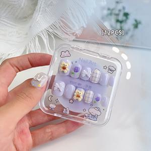 TEMU 3D 귀여운 네일 플레이트 액세서리 포함, 마감된 네일 플레이트 인조 네일 스티커 착용 가능한 네일 플레이트 만화 네일 플레이트