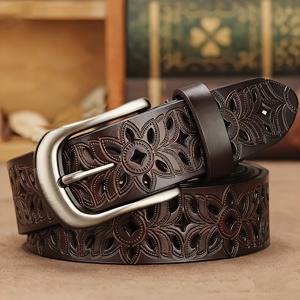 TEMU 여성용 핀 버클 홀아웃 벨트, 레트로 조절 가능 웨이스트 밴드 (진짤 및 드레스용), 패션 고급 캐주얼 남성 벨트