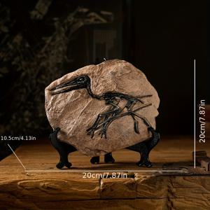 TEMU 북유럽 빈티지 디스트레스드 모조 공룡 화석 크리에이티브 수지 공예품 장식, 거실 및 현관용 창의적인 탁상용 장식품