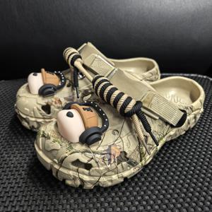 TEMU 남성용 EVA 나막신, 여름 DIY 신발 꽃꽂이, 새로운 남성용 아웃도어 통굽 비치 슬리퍼