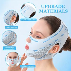 TEMU V자형 얼굴 마스크 겸 턱 리프팅 기구 1개 - 부드러운 V밴드 이중 턱 감소기, 턱라인 및 이중 턱용, 매일 착용하는 턱 토닝 마스크