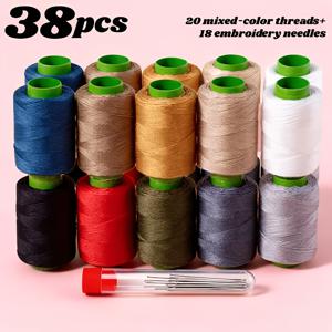 TEMU 1세트 재봉실 수선 라인, 데님, 청바지, 담요, 백팩 및 원단 수리에 적합, 기계 및 수제 스티칭, 니트 의류 수리