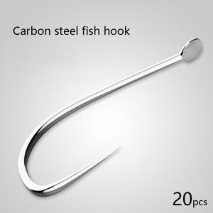 TEMU 화이트 슬리브 낚시바늘 벌크팩 탄소강 롱핸들 갈고리형 및 갈고리없는 흰줄무늬 붕어바늘 플라이 낚시바늘 씬스트립 플랫 슬리브 바늘