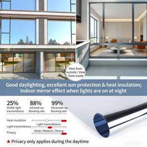 TEMU 프라이버시 단방향 거울 필름 2롤 팩, 실버리 스타일, 단열 蜜视방지 프라이버시 창문 필름, 롤당 크기 7.87*78.78인치, 단방향 투시 거울 필름, 클래식 스타일, 실내 프라이버시용, 간편한 설치, 실내용 클래식 창문 스타일 창문 필름